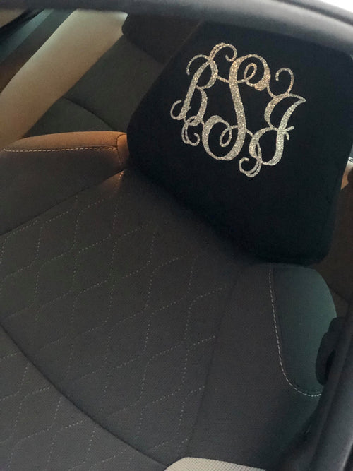 Black Headrest Covers Set of 2 image 1
