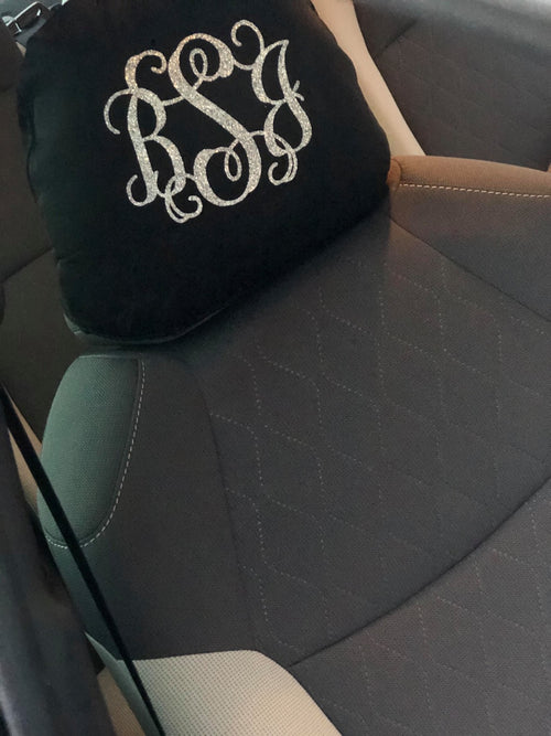 Black Headrest Covers Set of 2 image 0