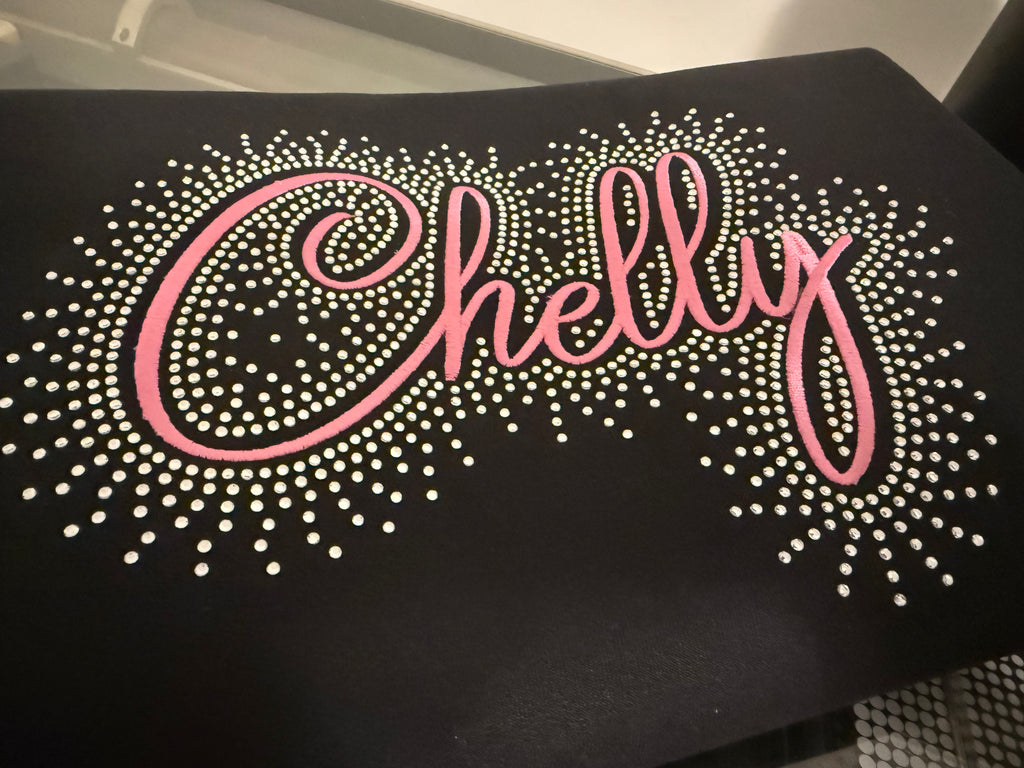 Personalized Embroidered & Rhinestone Sweatshirt | Custom Name Crewneck | Boutique Bling Sweatshirt