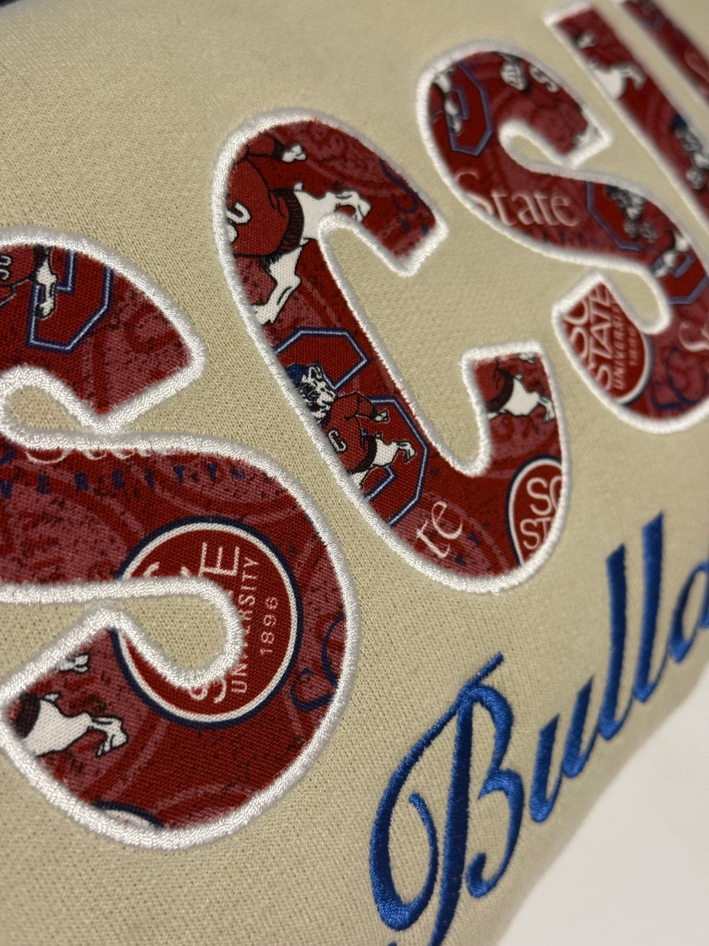 SC State Bulldogs Embroidered Sweatshirt – Fabric Appliqué Collegiate Crewneck