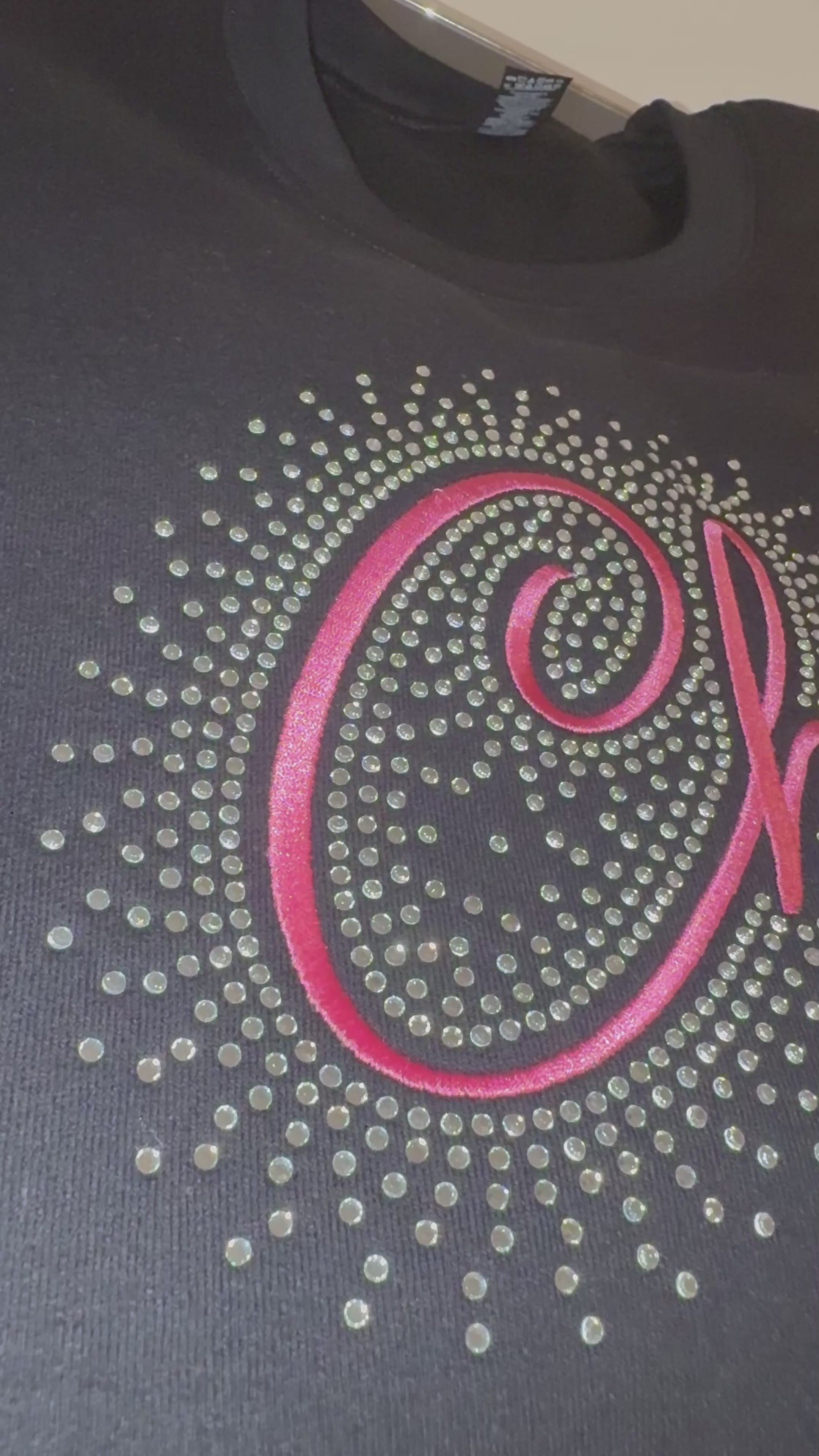 Personalized Embroidered & Rhinestone Sweatshirt | Custom Name Crewneck | Boutique Bling Sweatshirt